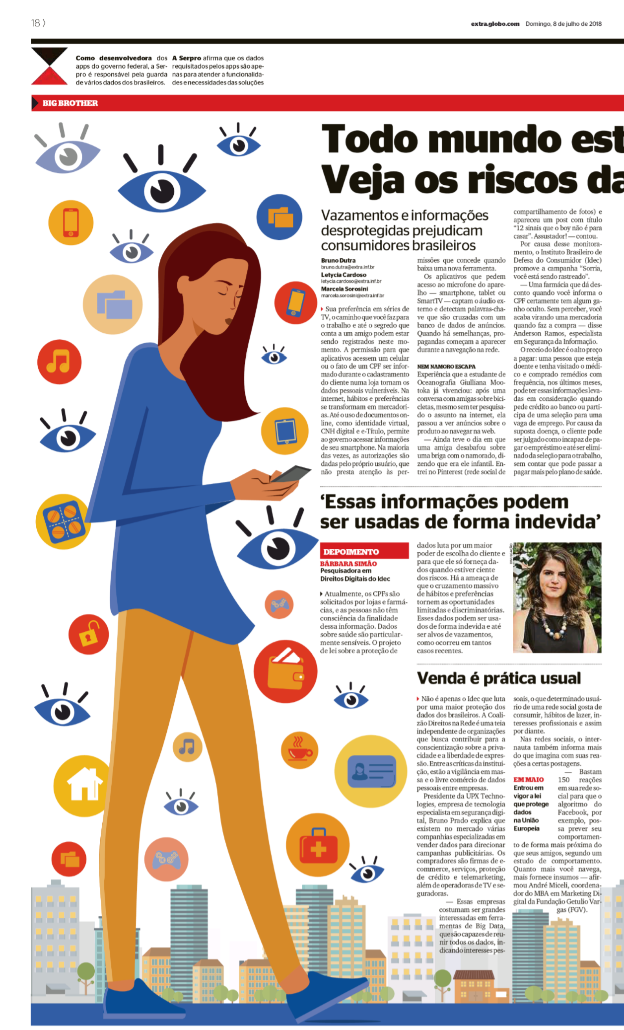 Jornal Extra - Materia Armadilhas da Internet - Página dupla.png